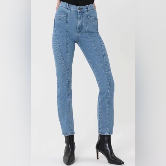 3x1 x Jason Wu W4 Jeans denim USA paneled straight high rise - Picture 2 of 11